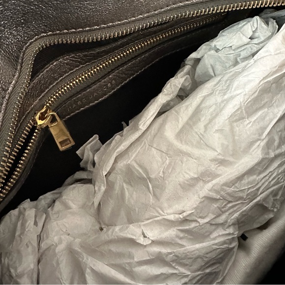 Marc Jacobs Leather Bag Astor metallic silver quilted Dustbag, Key, Cards, ta… - Picture 10 of 13
